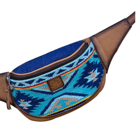 STS Ranchwear Mojave Sky Crossbody Bag - Blue and Brown - Picture 5 of 9
